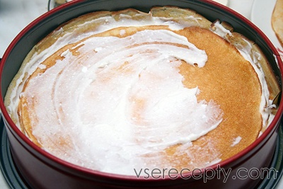 Рецепт блинный пирог с творожной начинкой Блины , Пироги