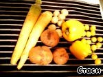 Рецепт желтый вегетарианский борщ с фиолетовой картошкой