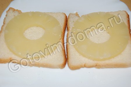 Рецепт бутерброд с ананасом и сыром