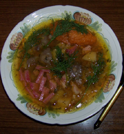 Рецепт суп гороховый с копченостями и кабачковой икрой