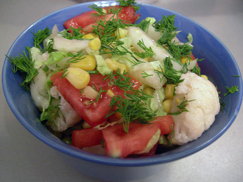Рецепт салат с цветной капустой