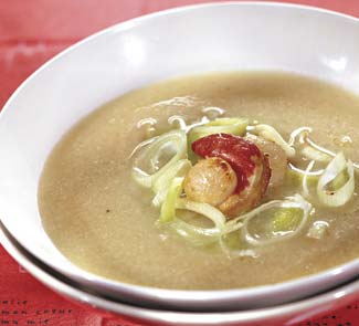 Рецепт суп из цветной капусты с гребешками