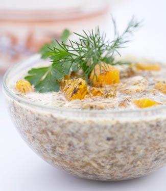 Рецепт суп-пюре из морской капусты с грибами и тыквой