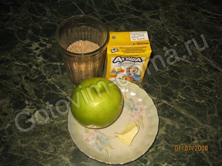 Рецепт пшеничная каша с яблоком