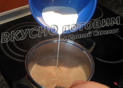 Рецепт молочный кисель с какао
