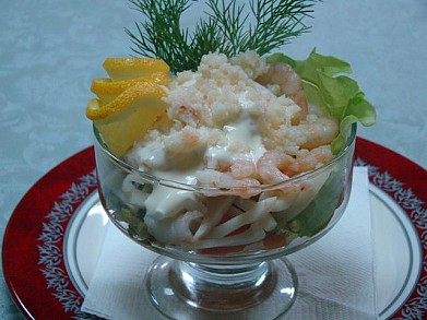 Рецепт салат-коктейль с креветками