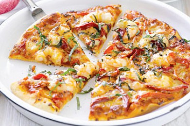 Рецепт острая пицца с креветками
