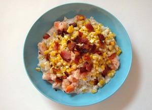 Рецепт риса с креветками и беконом