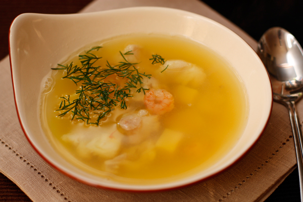 Рецепт рыбный суп с креветками