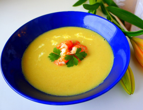 Рецепт сырный суп с креветками