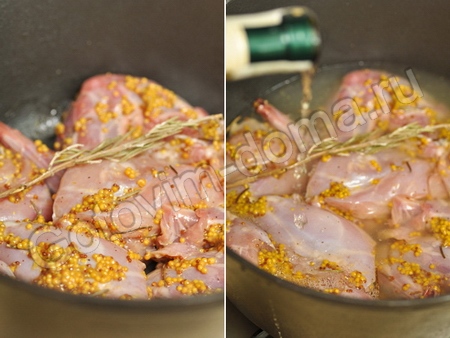 Рецепт кролик с горчично-сливочным соусом