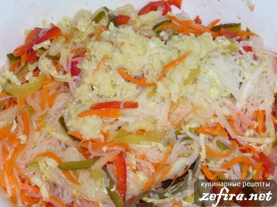Рецепт салат из рисовой (соевой) лапши