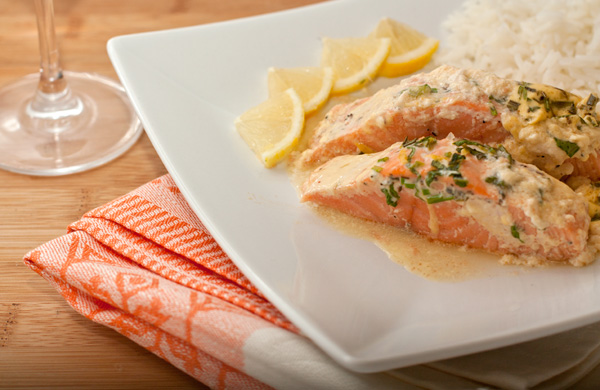 Рецепт лосось запеченный под соусом из трав