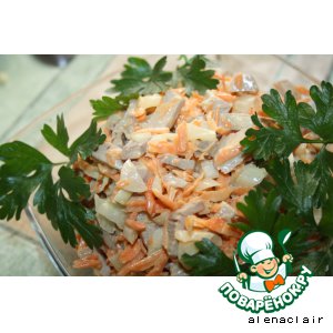 Рецепт салат из морковки, свинины и лука