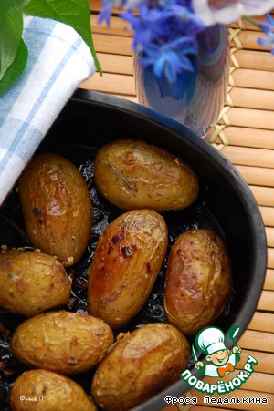 Рецепт картофель, запеченный в чесночном масле с розмарином