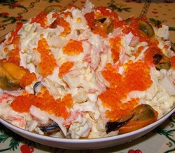 Рецепт салат Царский из морепродуктов