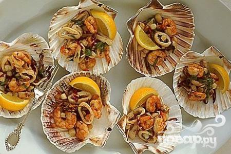 Рецепт салат из морепродуктов с руколлой