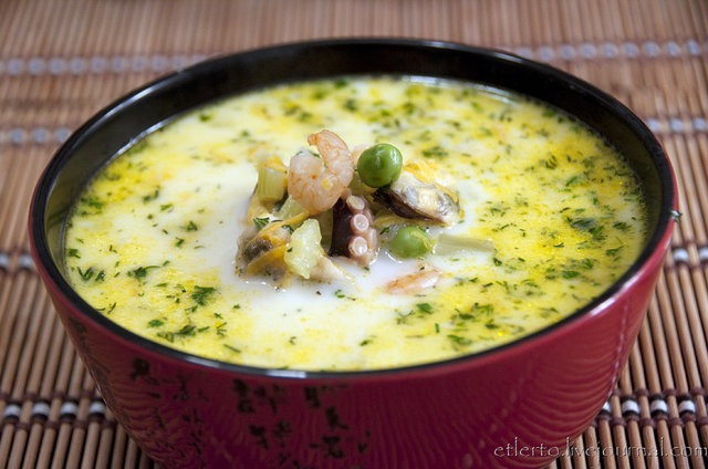 Рецепт сырный суп с морепродуктами