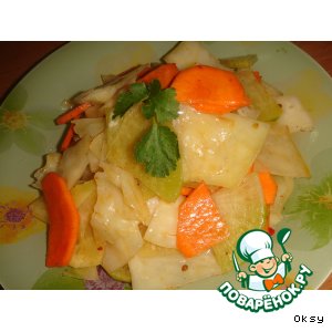 Рецепт салат из капусты, редьки и моркови по-корейски