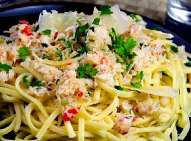 Рецепт спагетти с крабовым мясом