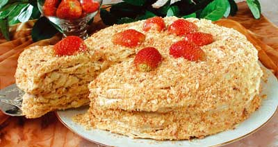 Рецепт ы Торты : Торт Наполеон с клубникой