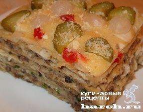 Рецепт закусочный мясной торт Наполеон