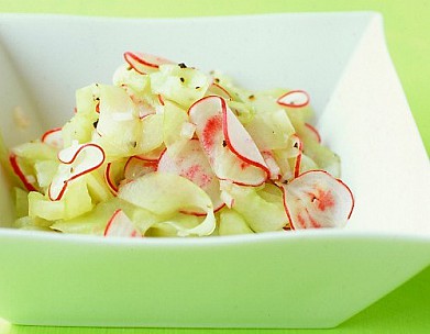 Рецепт салат из редиса и огурцов
