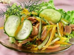 Рецепт салат из шампиньенов и огурцов