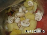 Рецепт картофель с печенью и грибами в рукаве