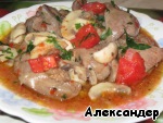 Рецепт куриная печень с грибами в вине