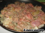 Рецепт куриная печень с грибами в вине