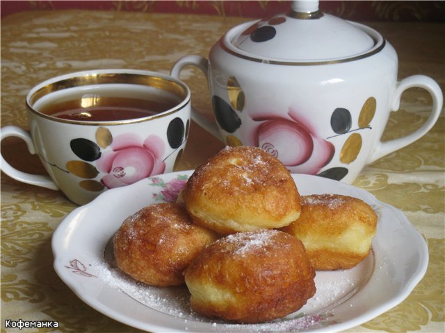 Рецепт пончики творожные, пышные:)