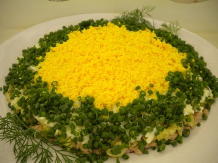 Салат мимоза. Рецепт с фото. Как приготовить нежный салат мимоза.