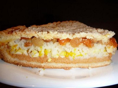 Пирог рис изюм курага рецепт с фото