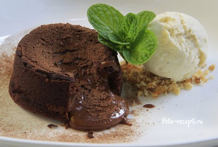 Шоколадный фондан. Рецепт. Как приготовить изумительно вкусный десерт шоколадный фондан.