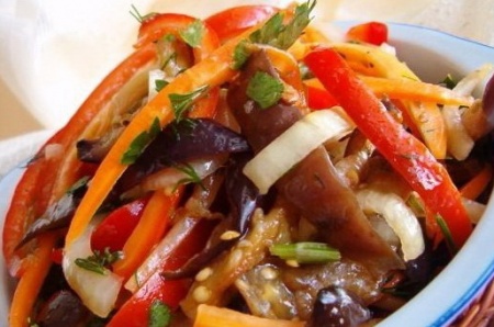 Салат из баклажан покорейски. Рецепт с фото корейского салата Хе из баклажанов 