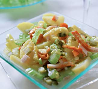 Рецепт салат из картофеля и копченой птицы с можжевеловым маслом