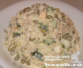 Рецепт салат из птицы с китайской капустой Питерский