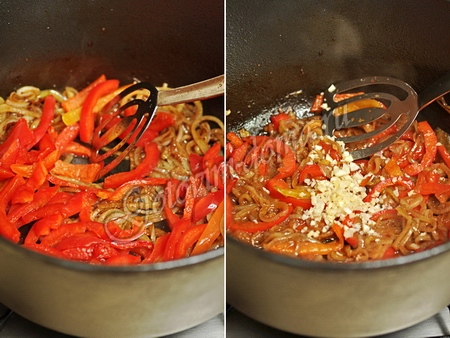 Рецепт рагу из баранины с болгарским перцем и томатами