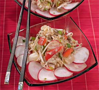 Рецепт салат с рисом и грибами в китайском стиле