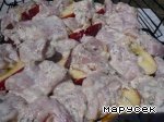 Рецепт шашлык из куриной грудки на решетке с карамелизованными яблоками