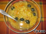 Рецепт нетрадиционные кислые щи с чечевицей и оливками