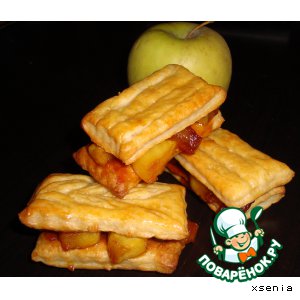 Рецепт слойки с карамелизиованными яблоками