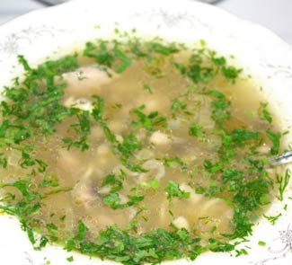 Рецепт суп-лапша с куриными потрохами, грудкой и грибами