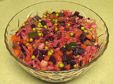Рецепт салат из свеклы, морской капусты и зеленого горошка