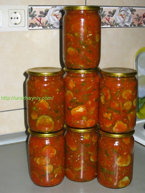 Салат из огурцов в томате на зиму - 56 рецептов пальчики оближешь с пошаговыми фото