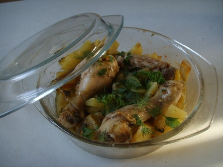 Курица в микроволновке в стеклянной посуде с крышкой рецепт с фото