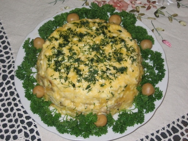  Пирог с грибами и курицейрецепт приготовления с фото