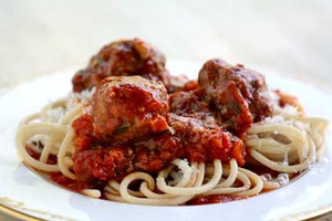 Рецепт спагетти с тефтелями