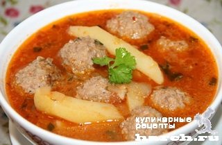 Рецепт томатный суп с тефтелями Альбондигас